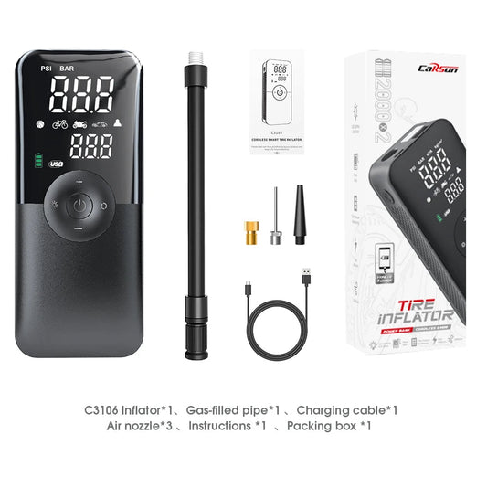 Portable Tire Inflator Rechargeable Electric Inflator for Car Bicycle Digital Air Compressor Football Ball Inflator Pump